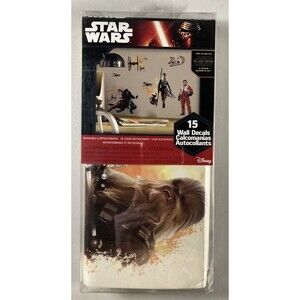 Star Wars 15 Wall Decals • NEW • Disney, C3PO, R2D2, Storm Trooper, Falcon, BB8